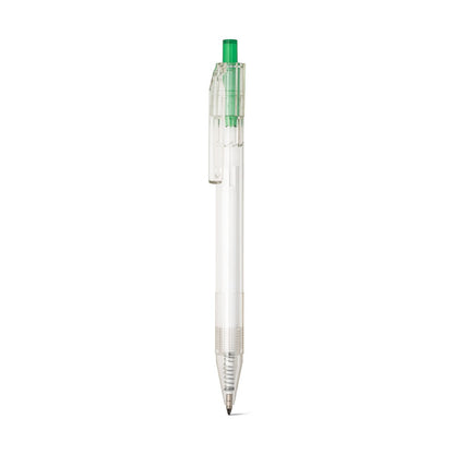 HARLAN promotional pen in green (detail view) with custom logo branding