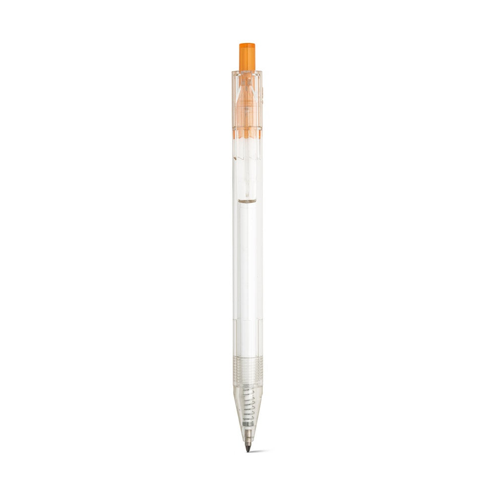 HARLAN promotional pen in orange (detail view) with custom logo branding