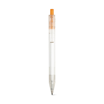 HARLAN promotional pen in orange (detail view) with custom logo branding