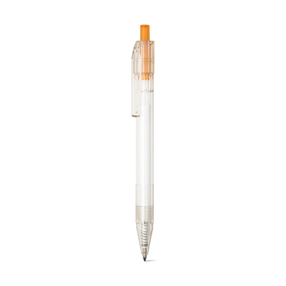HARLAN promotional pen in orange (detail view) with custom logo branding