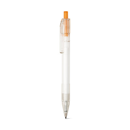 HARLAN promotional pen in orange (detail view) with custom logo branding