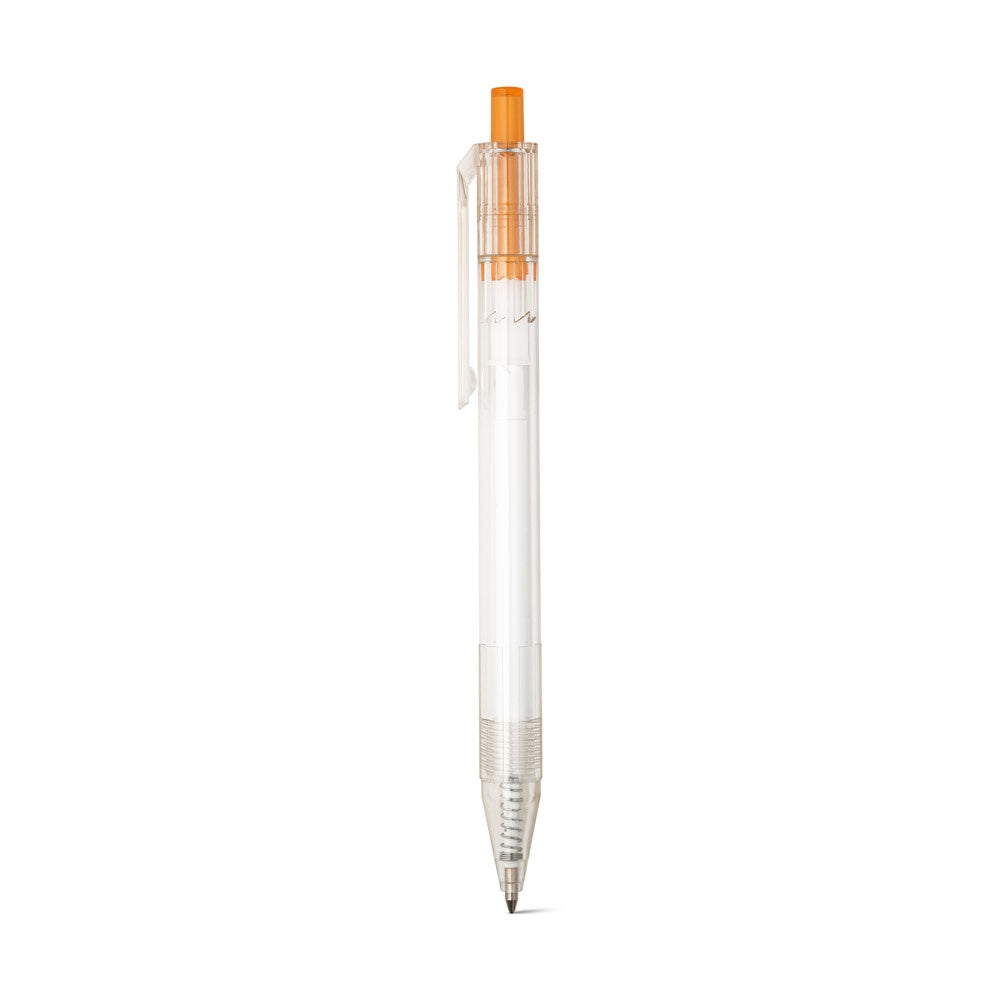HARLAN promotional pen in orange with custom logo branding