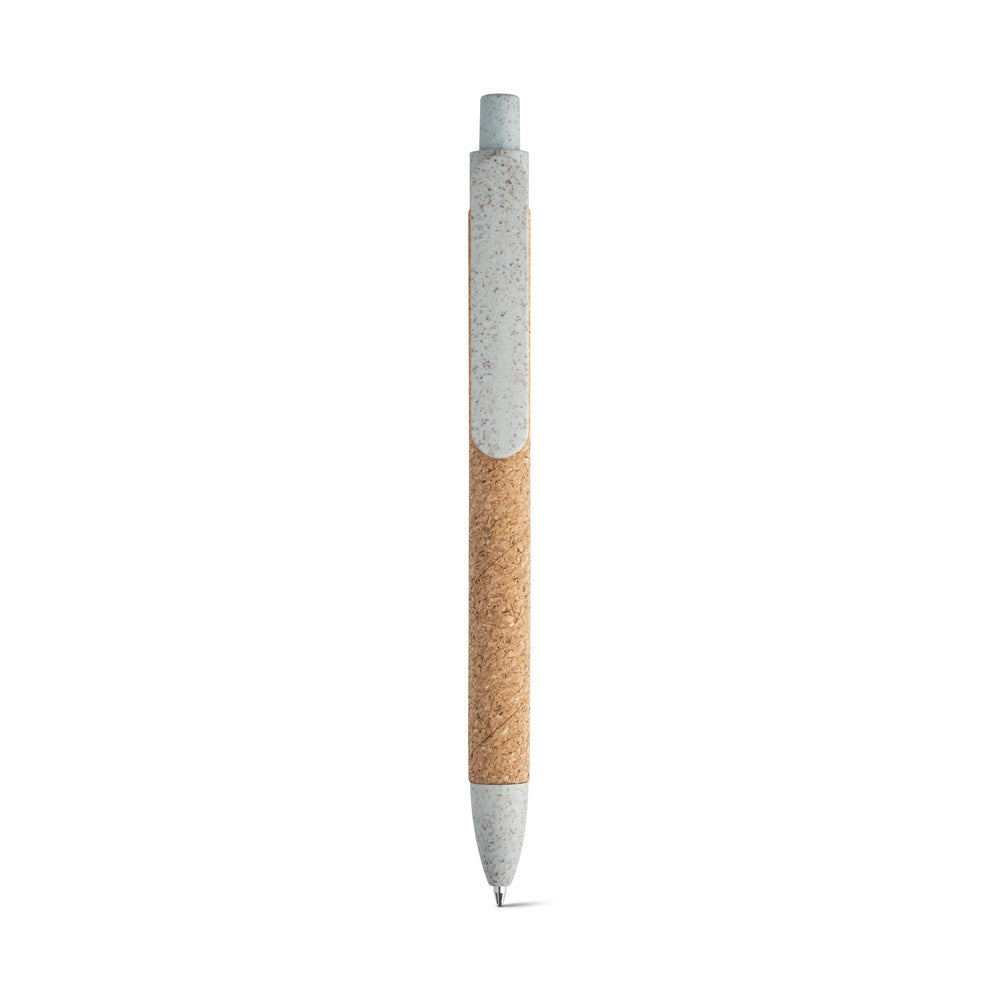 GOYA promotional pen in light blue (detail view) with custom logo branding