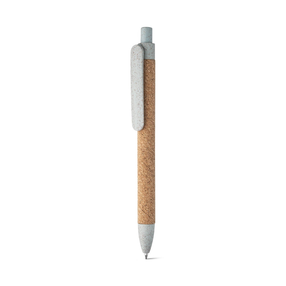 GOYA promotional pen in light blue (detail view) with custom logo branding