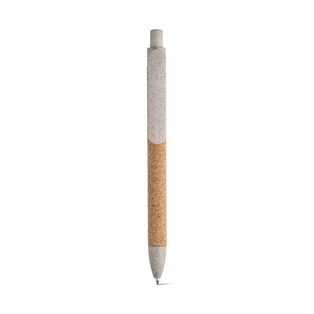 GOYA promotional pen in light natural (detail view) with custom logo branding