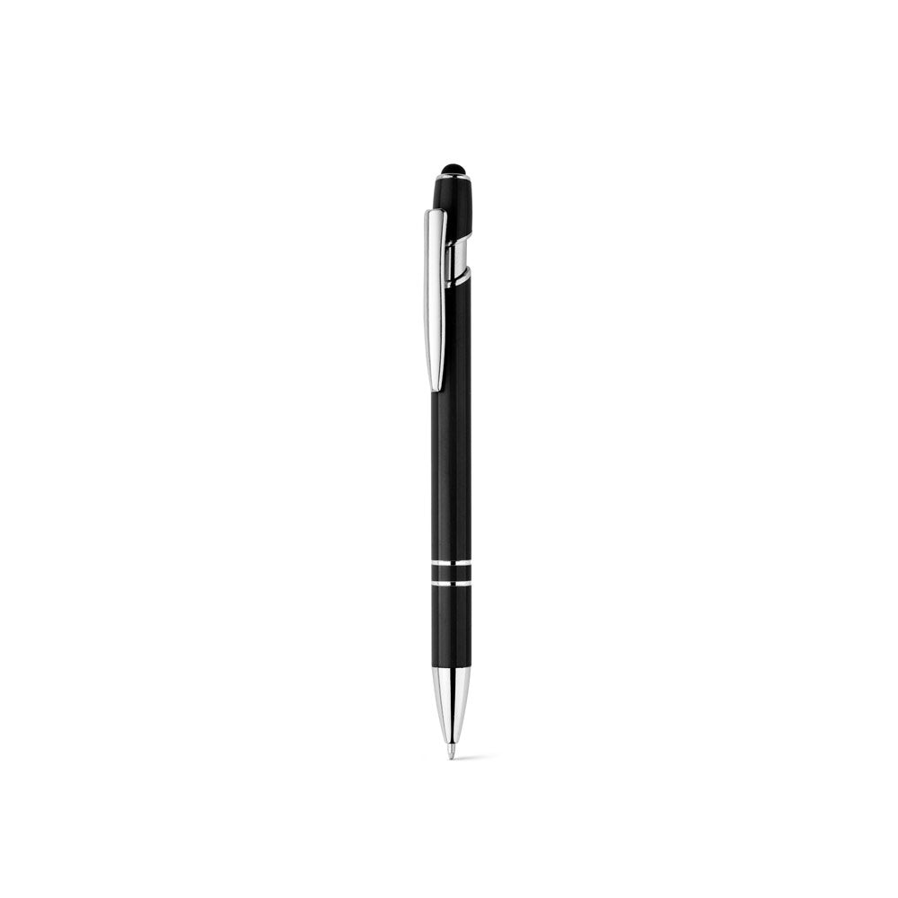 NEIL promotional pen in black (detail view) with custom logo branding
