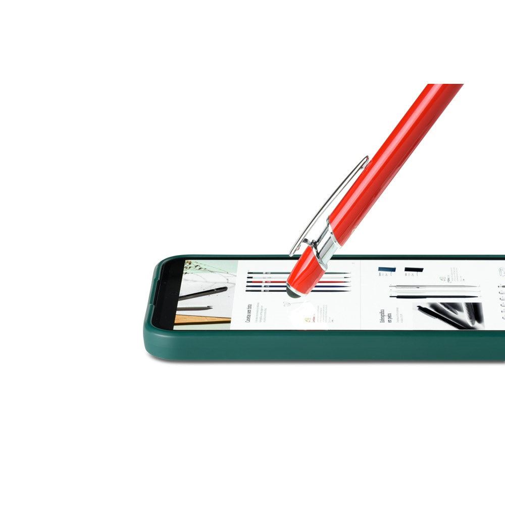 NEIL promotional pen in red (detail view) with custom logo branding