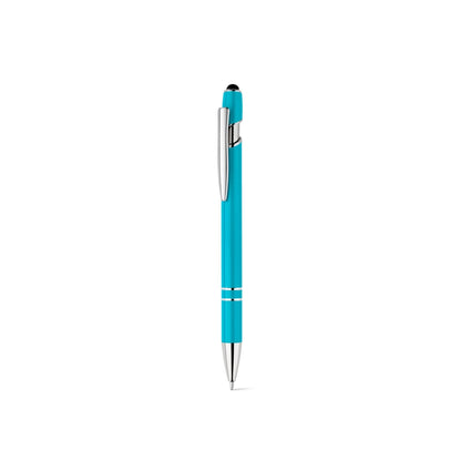 NEIL promotional pen in light blue (detail view) with custom logo branding
