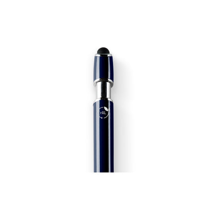 NEIL promotional pen in navy blue (detail view) with custom logo branding
