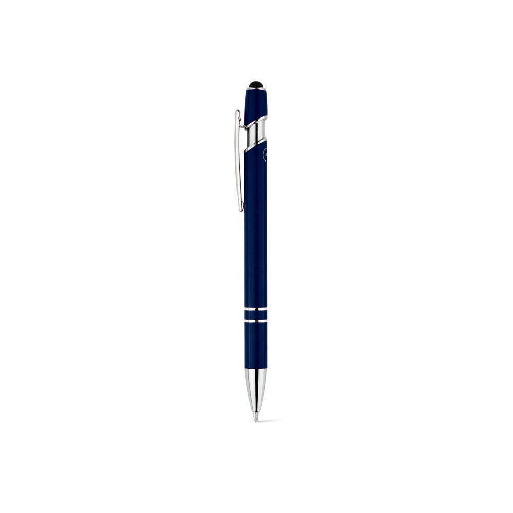 NEIL promotional pen in navy blue with custom logo branding