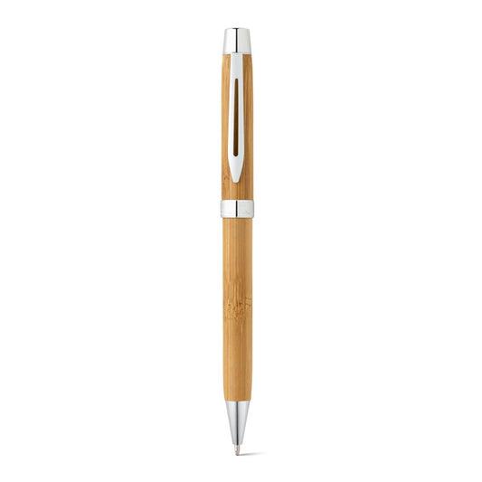 BAHIA promotional pen in natural (detail view) with custom logo branding