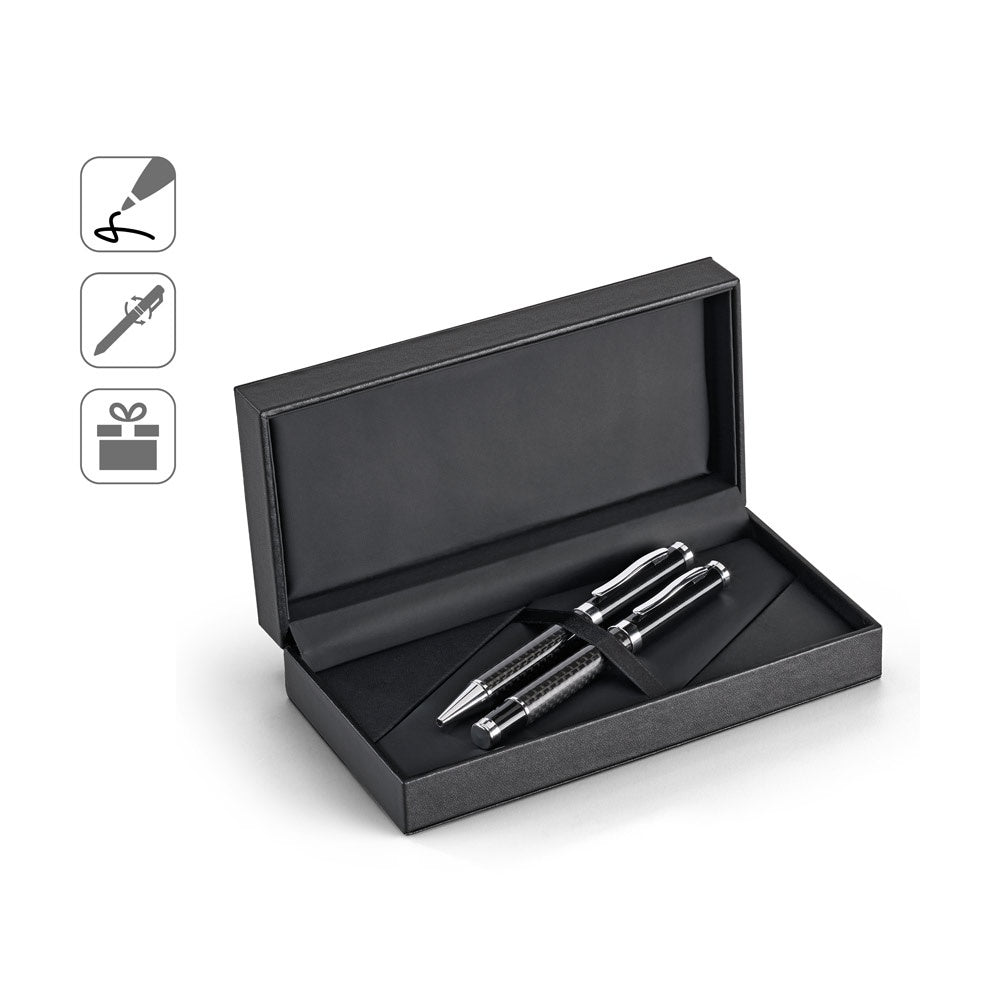 CHESS promotional writing set (complete set view) with custom logo branding