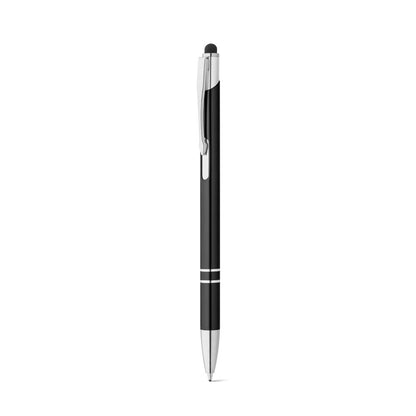 GALBA promotional pen in black (detail view) with custom logo branding