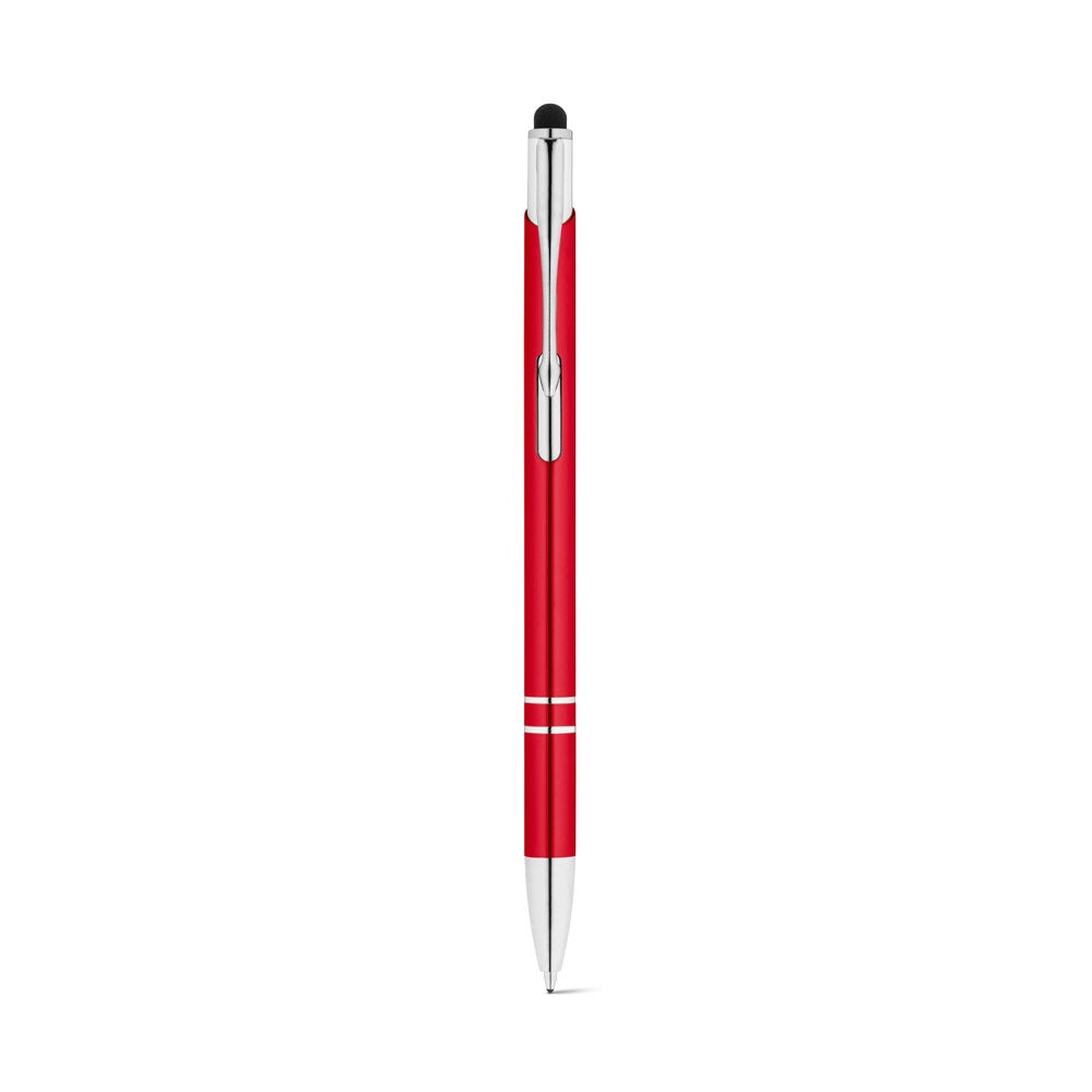 GALBA promotional pen in red (detail view) with custom logo branding