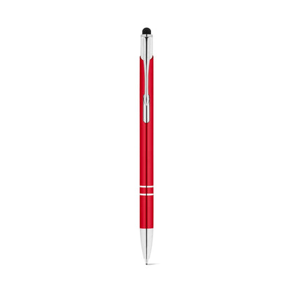 GALBA promotional pen in red (detail view) with custom logo branding