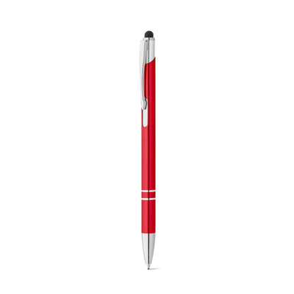 GALBA promotional pen in red (detail view) with custom logo branding