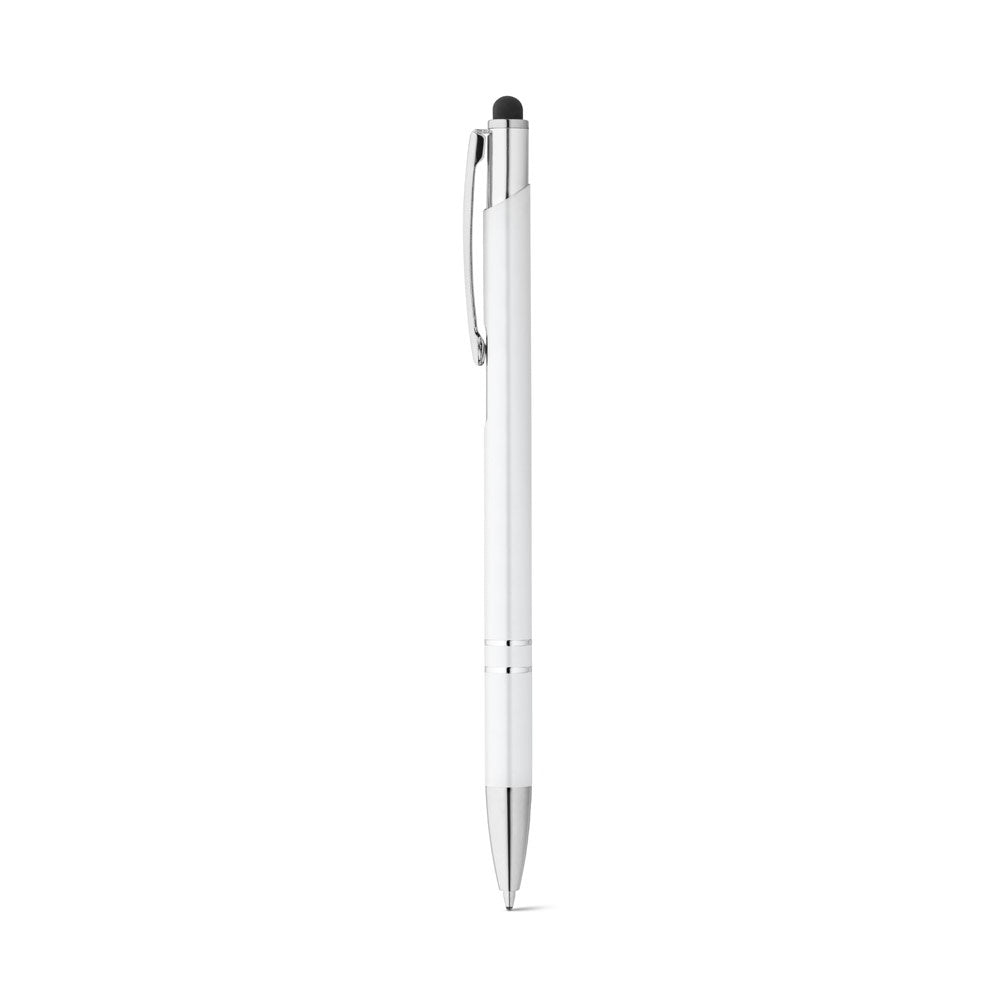 GALBA promotional pen in white with custom logo branding