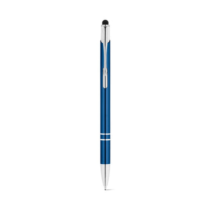 GALBA promotional pen in royal blue (detail view) with custom logo branding