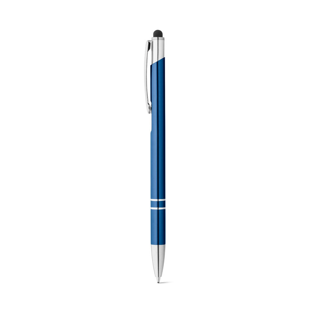 GALBA promotional pen in royal blue with custom logo branding