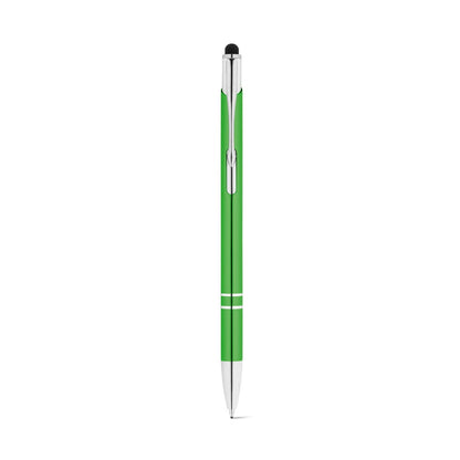 GALBA promotional pen in light green (detail view) with custom logo branding