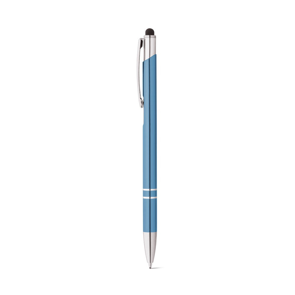 GALBA promotional pen in light blue with custom logo branding