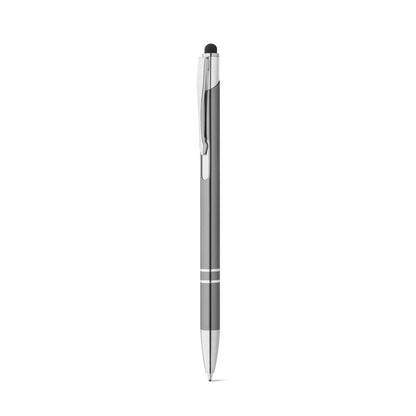 GALBA promotional pen in gun metal (detail view) with custom logo branding