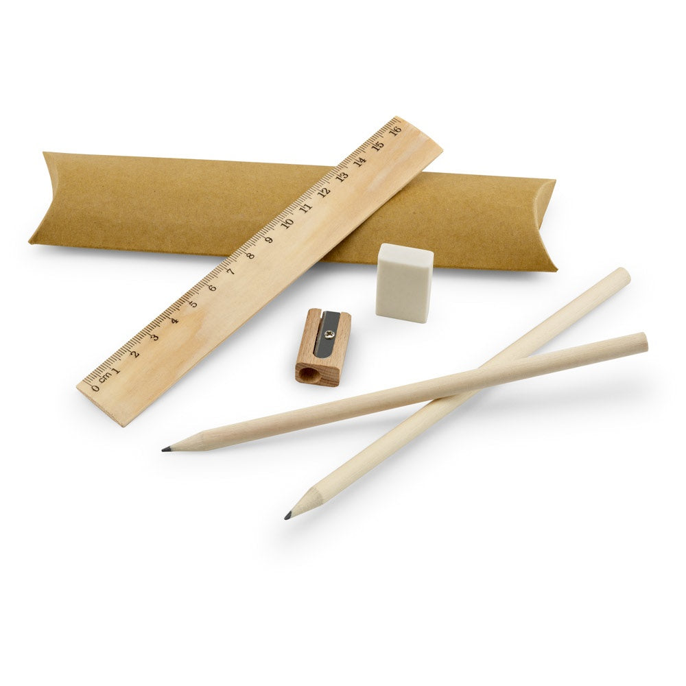 RHOMBUS promotional writing set in natural with custom logo branding