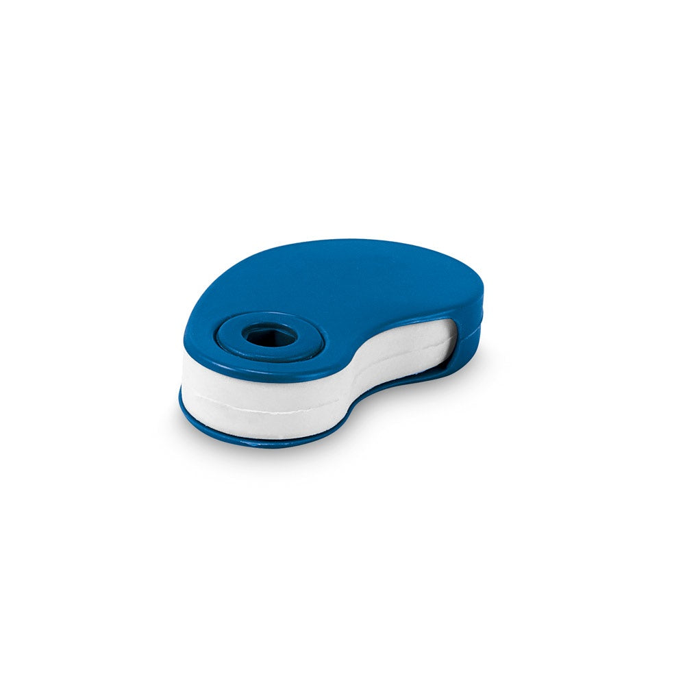 SIZA promotional desk accessory in blue (detail view) with custom logo branding