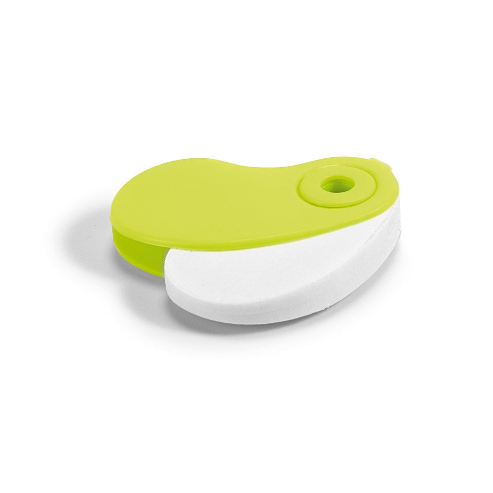 SIZA promotional desk accessory in light green (detail view) with custom logo branding