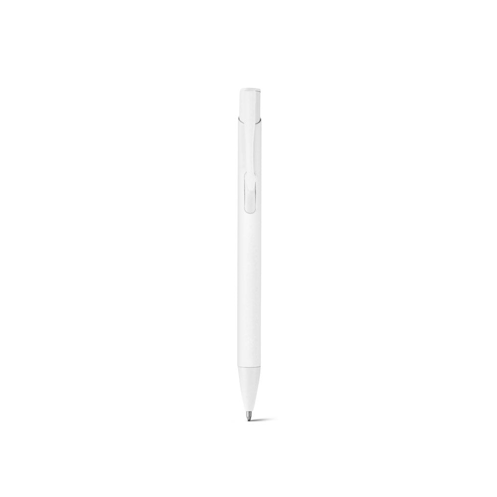 CLINT promotional pen in white (detail view) with custom logo branding