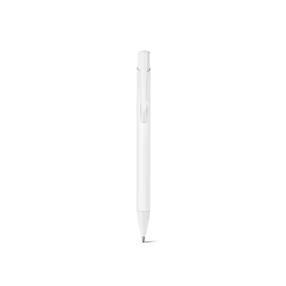 CLINT promotional pen in white (detail view) with custom logo branding