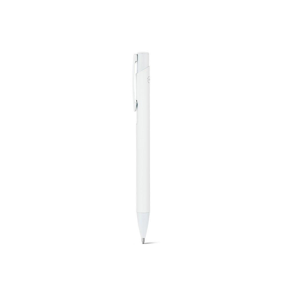 CLINT promotional pen in white with custom logo branding