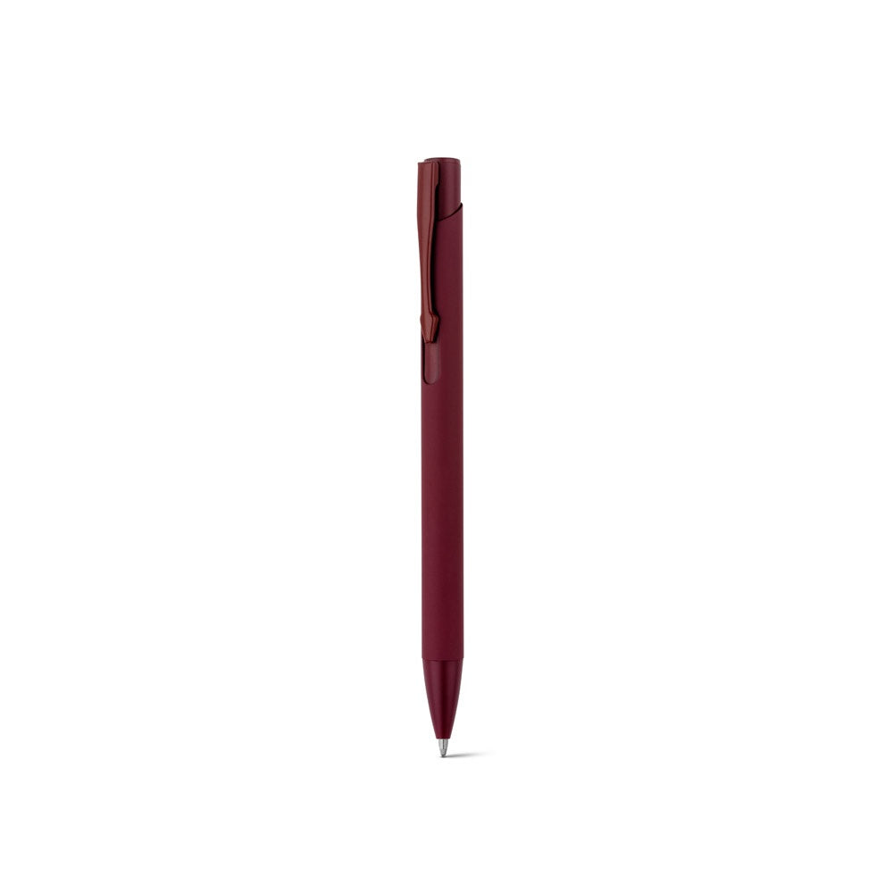 CLINT promotional pen in burgundy (detail view) with custom logo branding