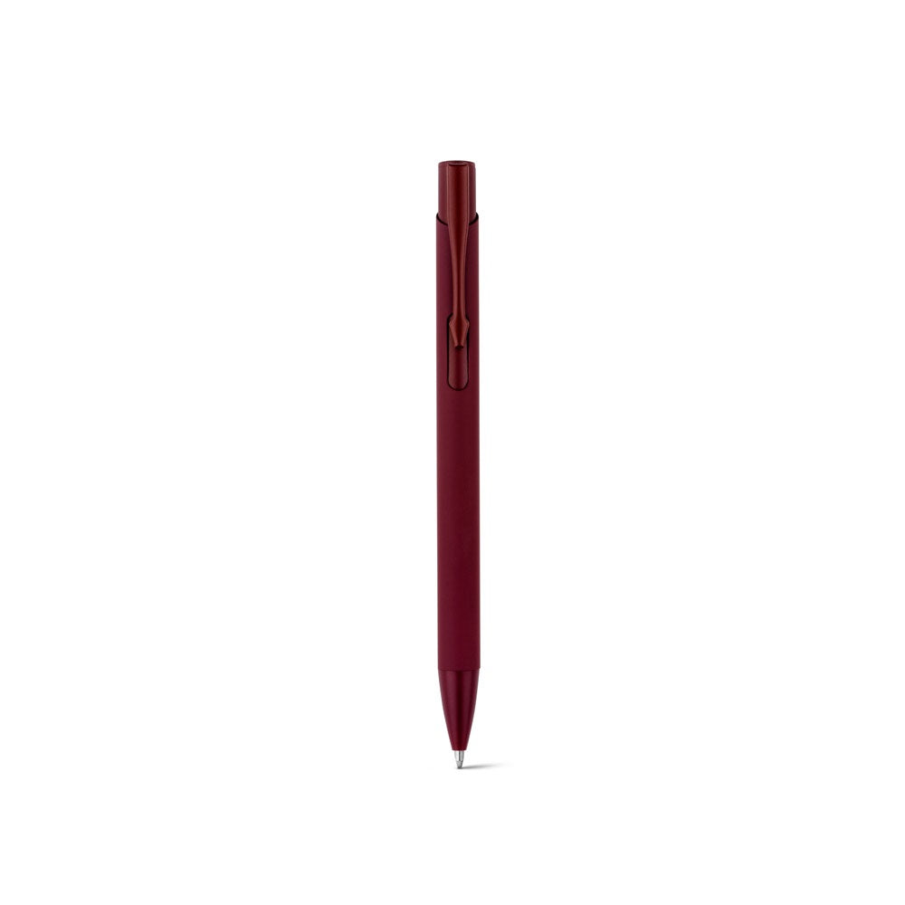 CLINT promotional pen in burgundy (detail view) with custom logo branding
