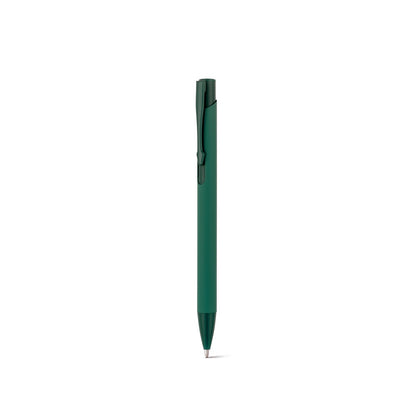 CLINT promotional pen in dark green (detail view) with custom logo branding