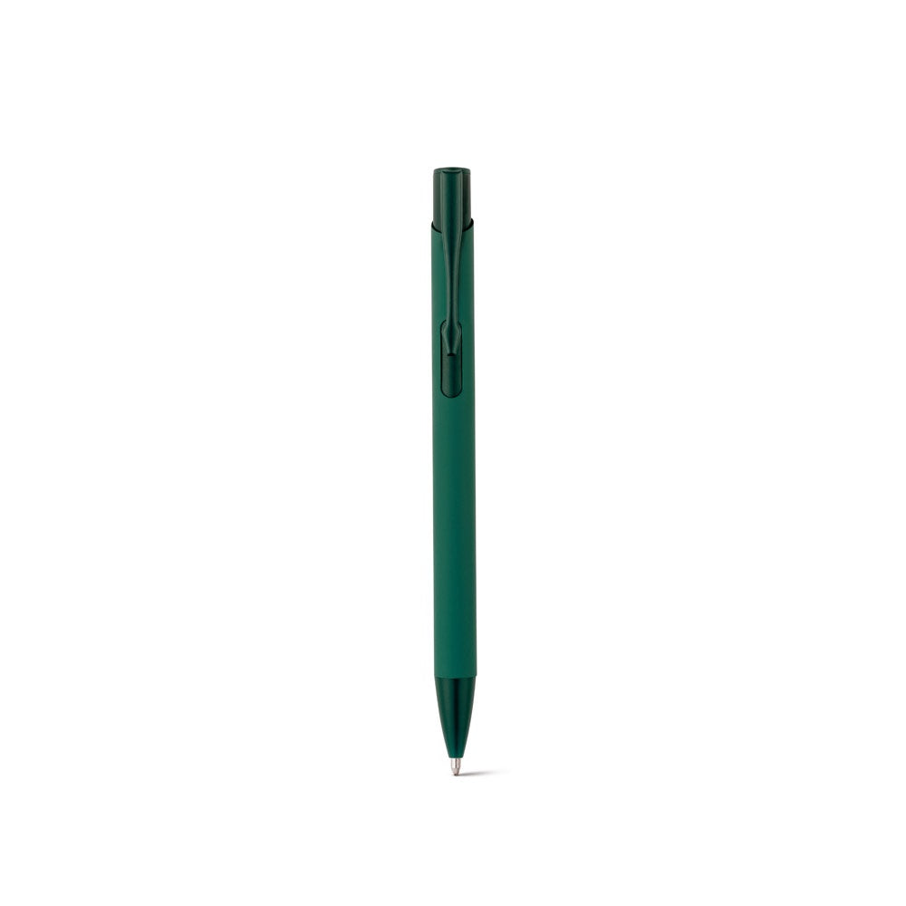 CLINT promotional pen in dark green (detail view) with custom logo branding