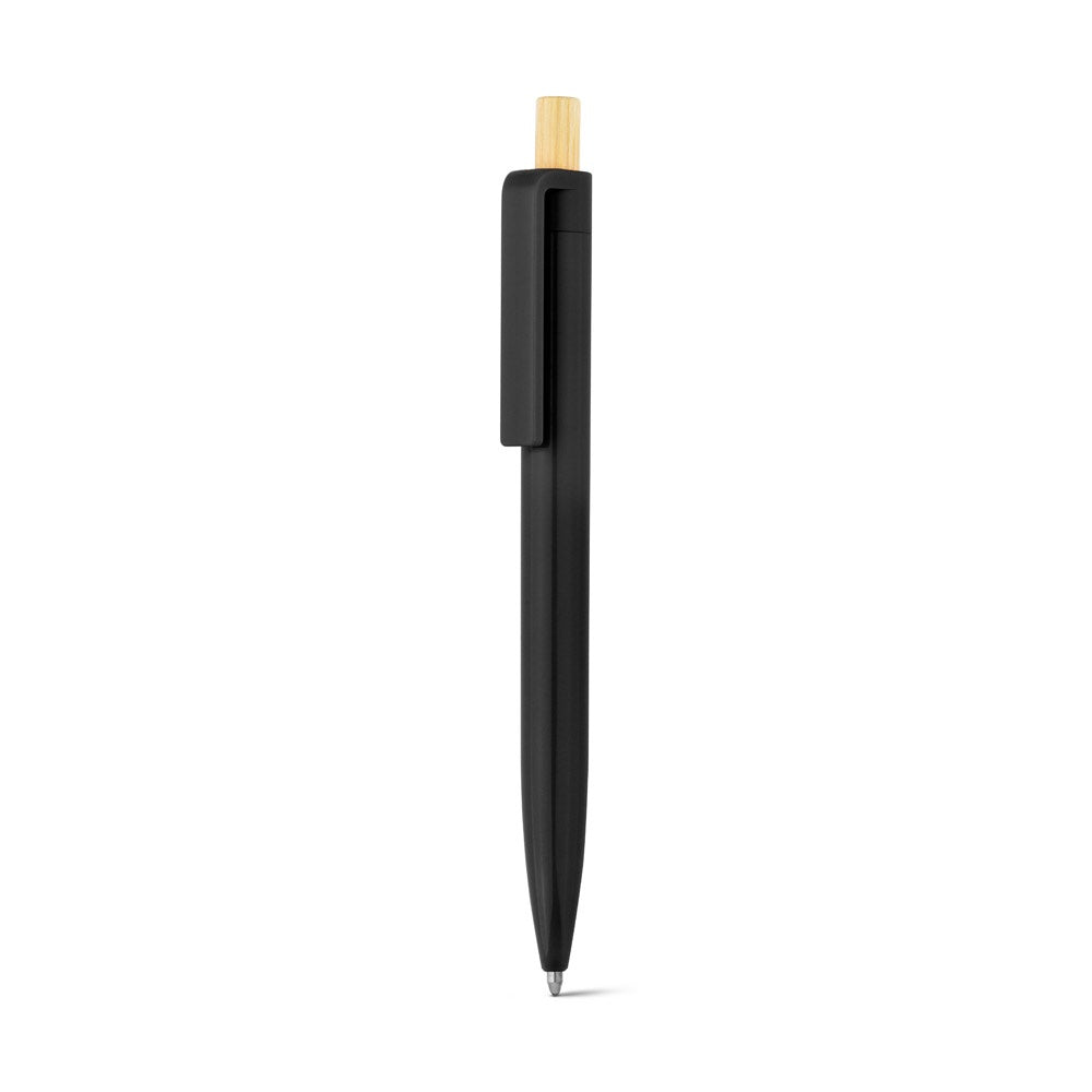 ZARA promotional pen in black (detail view) with custom logo branding