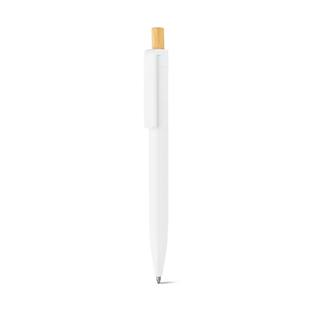 ZARA promotional pen in white (detail view) with custom logo branding