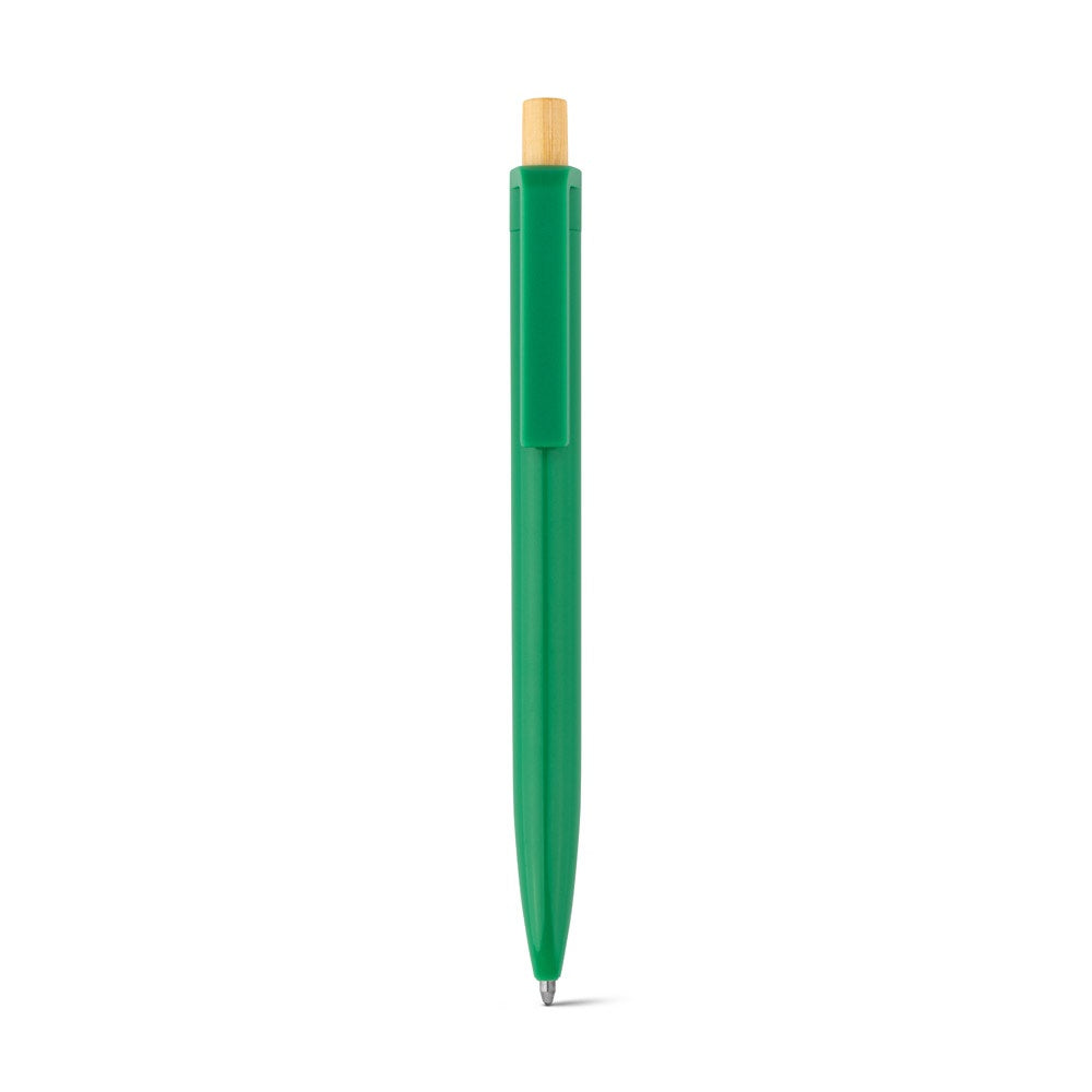 ZARA promotional pen in green (detail view) with custom logo branding