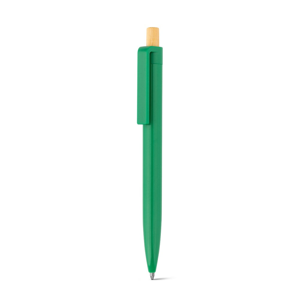 ZARA promotional pen in green (detail view) with custom logo branding