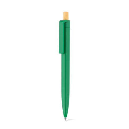 ZARA promotional pen in green (detail view) with custom logo branding