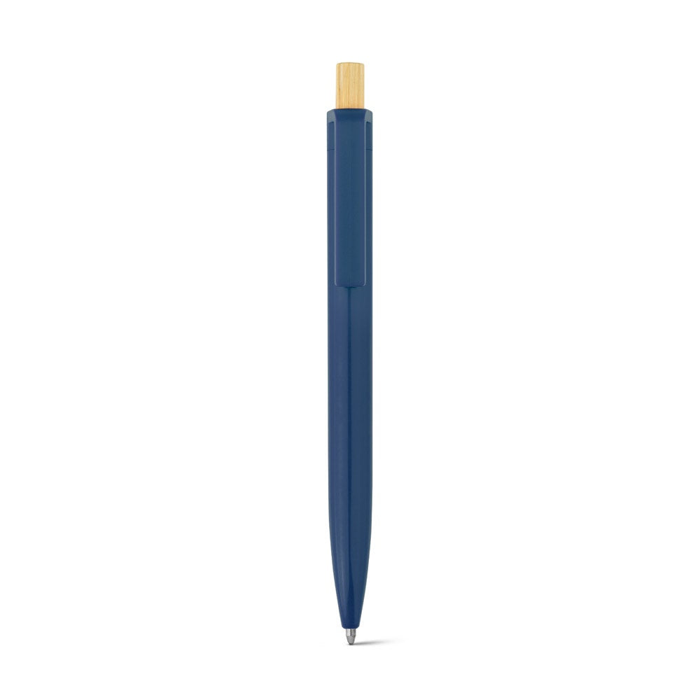 ZARA promotional pen in navy blue (detail view) with custom logo branding
