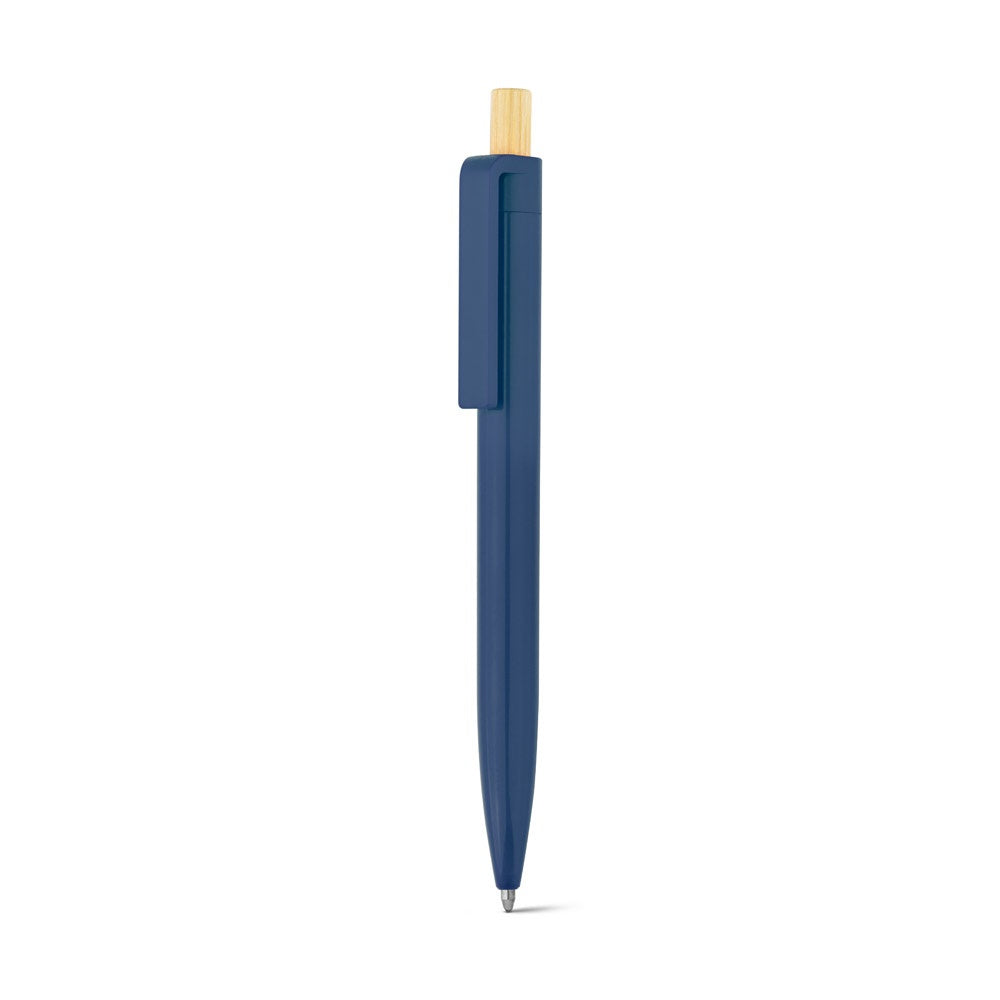 ZARA promotional pen in navy blue (detail view) with custom logo branding
