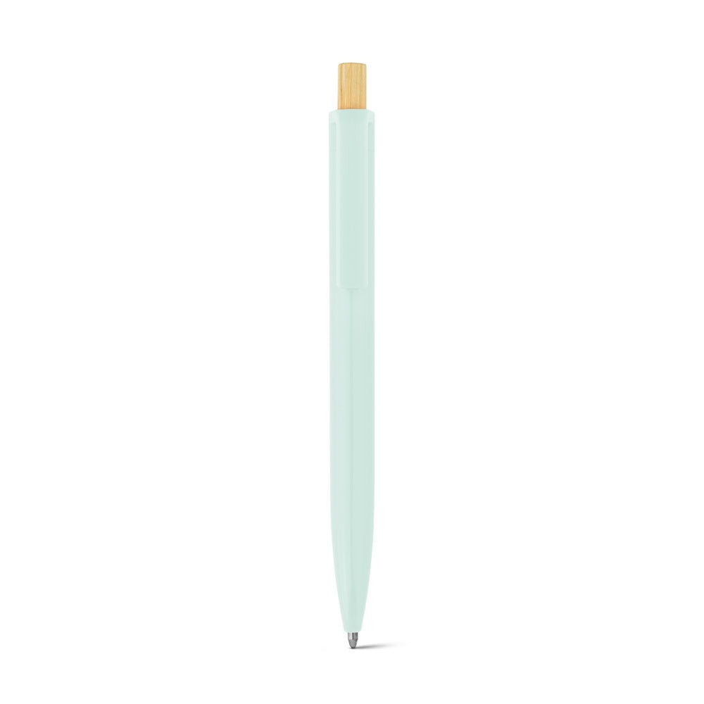 ZARA promotional pen in pastel green (detail view) with custom logo branding