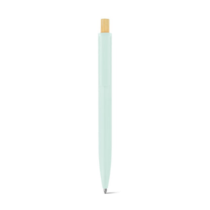 ZARA promotional pen in pastel green (detail view) with custom logo branding