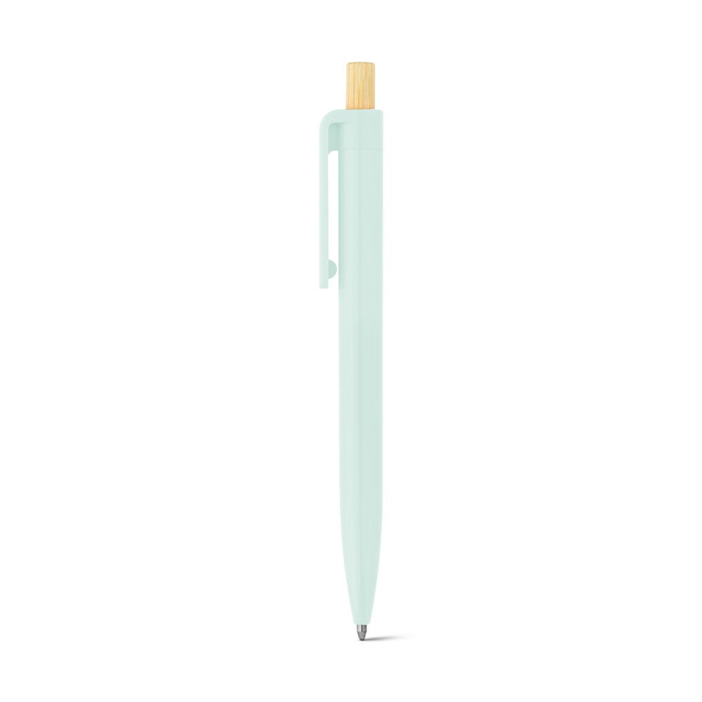 ZARA promotional pen in pastel green with custom logo branding
