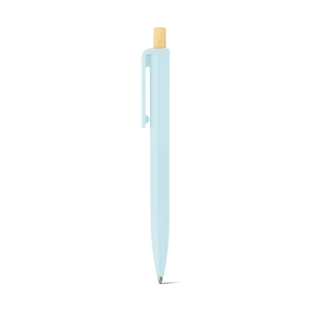 ZARA promotional pen in pastel blue with custom logo branding