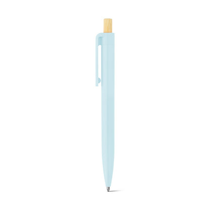 ZARA promotional pen in pastel blue with custom logo branding
