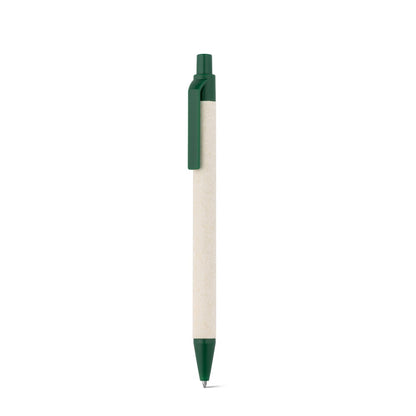 MILINK promotional pen in dark green (detail view) with custom logo branding