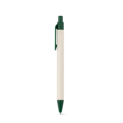 MILINK promotional pen in dark green with custom logo branding